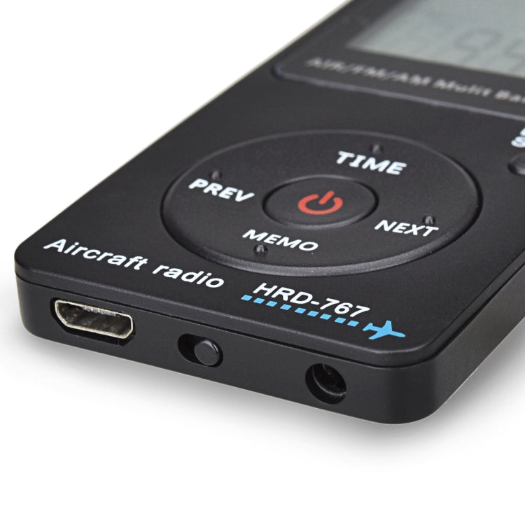 HanRongDa Mini Aviation Band Radio Can Set Automatic Shutdown FM, AM, AIR Radio(Black) - Radio Player by PMC TechLife | Online Shopping South Africa | PMC TechLife