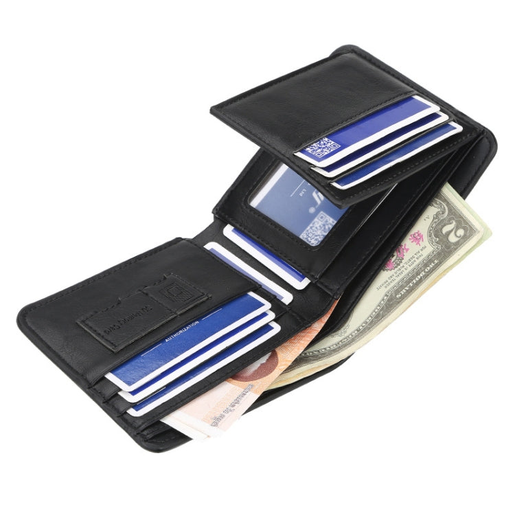 Baellerry Short Wallet Tri-fold Horizontal Coin Purse For Men(Dark Coffee) - Wallets by Baellerry | Online Shopping South Africa | PMC Jewellery | Buy Now Pay Later Mobicred