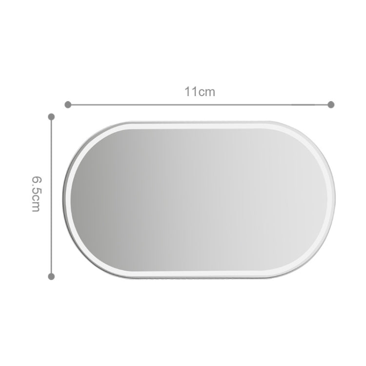 Sun Visor High-Definition Mirror Stainless Steel Makeup Mirror Oval Small - Interior Mirrors by PMC TechLife | Online Shopping South Africa | PMC TechLife
