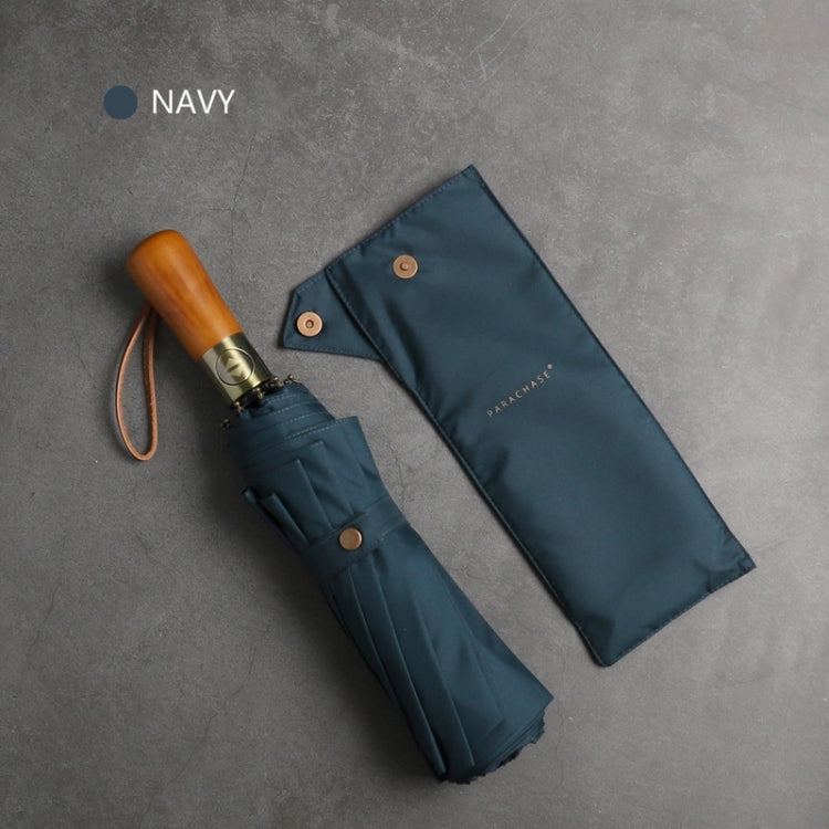 PARACHASE Ten-bone Double-layer Large Windproof Business Automatic Folding Umbrella(Navy) - free shipping - PMC TechLife - Order now!