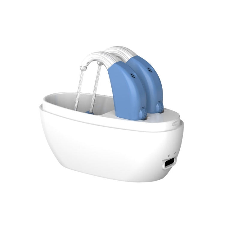 Elderly Use Can Charge Sound Amplifier Hearing Aid, Specification: US Plug(Blue Double Machine+White Charging Bin) - Hearing Aids by PMC TechLife | Online Shopping South Africa | PMC TechLife