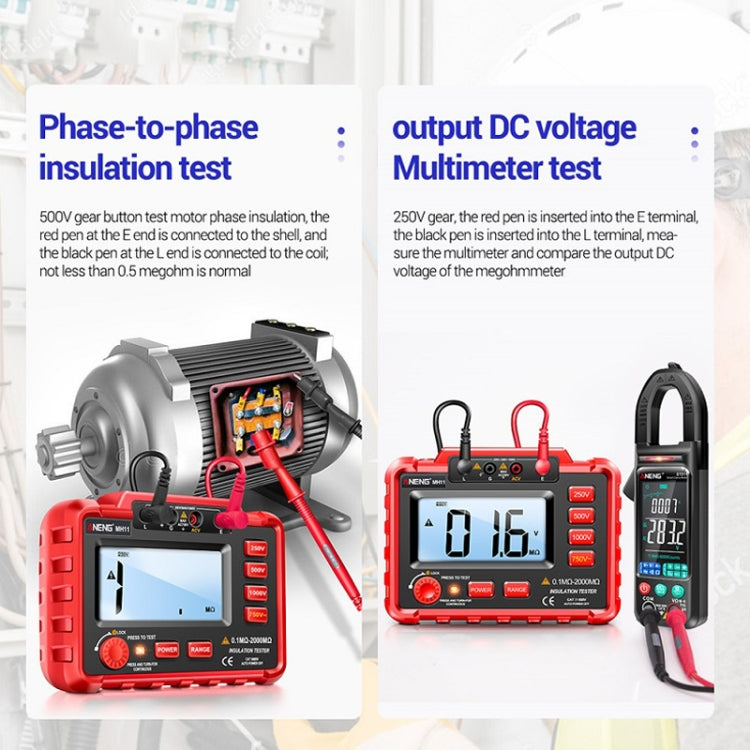 ANENG MH11 High Voltage Digital Insulation Resistance Voltage Tester(Green) - Current & Voltage Tester by ANENG | Online Shopping South Africa | PMC Jewellery | Buy Now Pay Later Mobicred