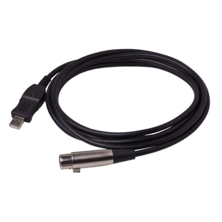 3m Microphone Connection Computer Cable USB To XLR(Black) - Microphone Audio Cable & Connector by PMC TechLife | Online Shopping South Africa | PMC TechLife