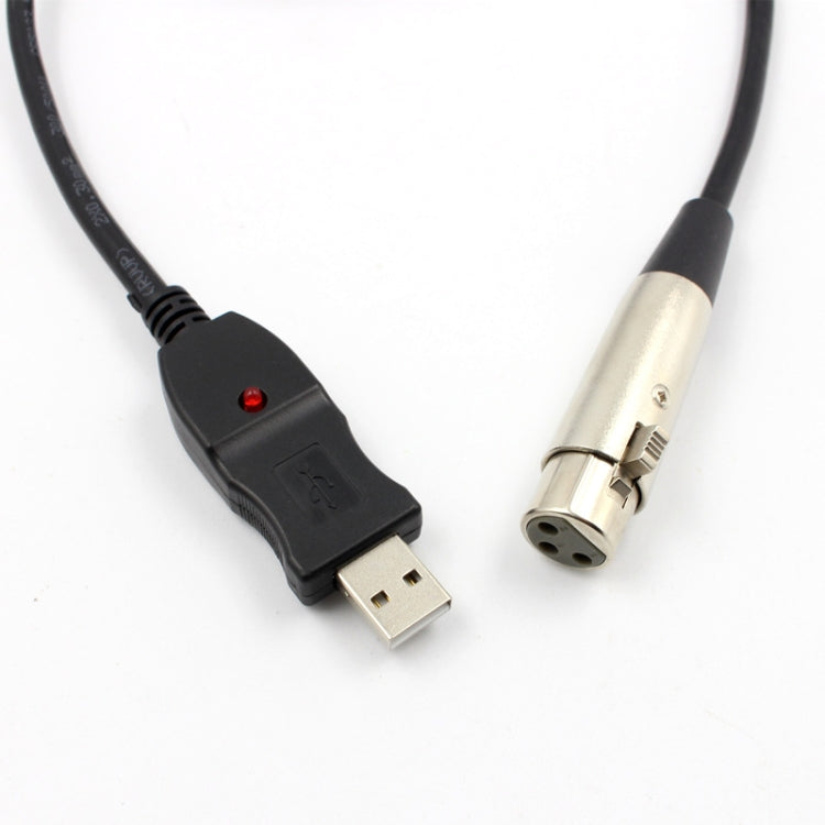3m Microphone Connection Computer Cable USB To XLR(Black) - Microphone Audio Cable & Connector by PMC TechLife | Online Shopping South Africa | PMC TechLife