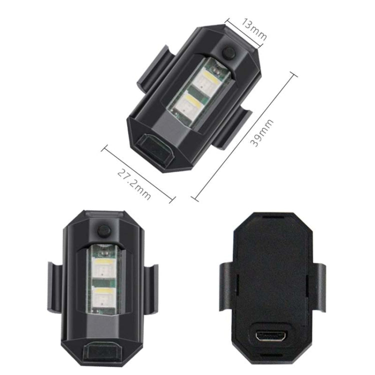 Bicycle Night Ride Warning Light Motorcycle Airplane Light UAV USB Charging Night Light(Black) - Taillights by PMC TechLife | Online Shopping South Africa | PMC TechLife