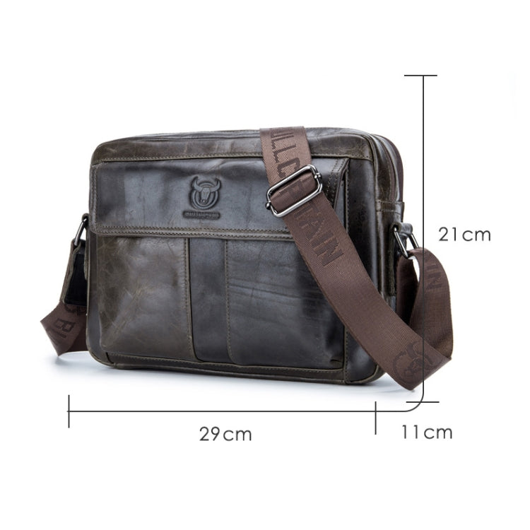 BULL CAPTAIN  Double Layer Leather One Shoulder Messenger Bag For Men(Yellow Brown) - free shipping - PMC TechLife - Order now!