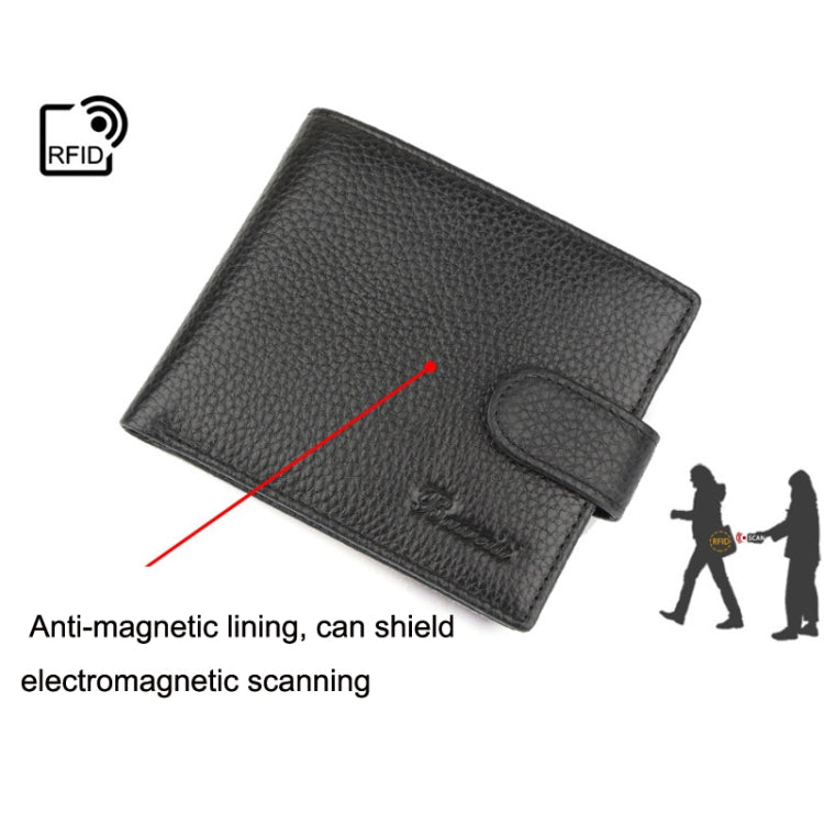 965013 Anti-Theft Brush RFID Men Wallet Short Strap Button Multi-Card Layer Men Wallet - Antimagnetic RFID Package by PMC Jewellery | Online Shopping South Africa | PMC Jewellery | Buy Now Pay Later Mobicred