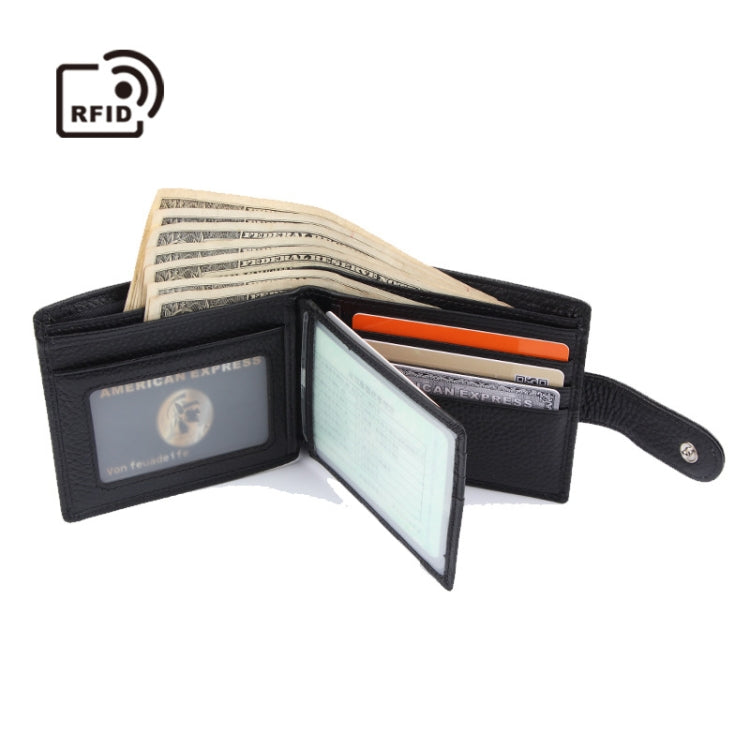 965013 Anti-Theft Brush RFID Men Wallet Short Strap Button Multi-Card Layer Men Wallet - Antimagnetic RFID Package by PMC Jewellery | Online Shopping South Africa | PMC Jewellery | Buy Now Pay Later Mobicred