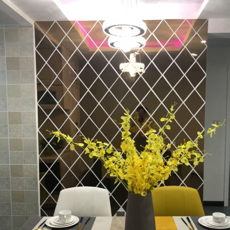 Rhombus Stitching Background Acrylic Mirror Decorative Stickers, Specification: Black Large - Decorative Mirrors by PMC TechLife | Online Shopping South Africa | PMC TechLife