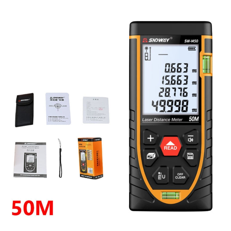 SNDWAY SW-M50 Laser Distance Meter Infrared Measuring Instrument, Distance: 50m - Laser Rangefinder by SNDWAY | Online Shopping South Africa | PMC Jewellery | Buy Now Pay Later Mobicred