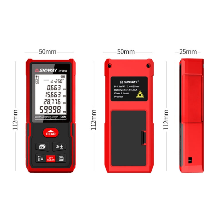 SNDWAY SW-DS50 Handheld Laser Rangefinder Infrared Laser Ruler, Distance: 50m - free shipping - PMC TechLife - Order now!