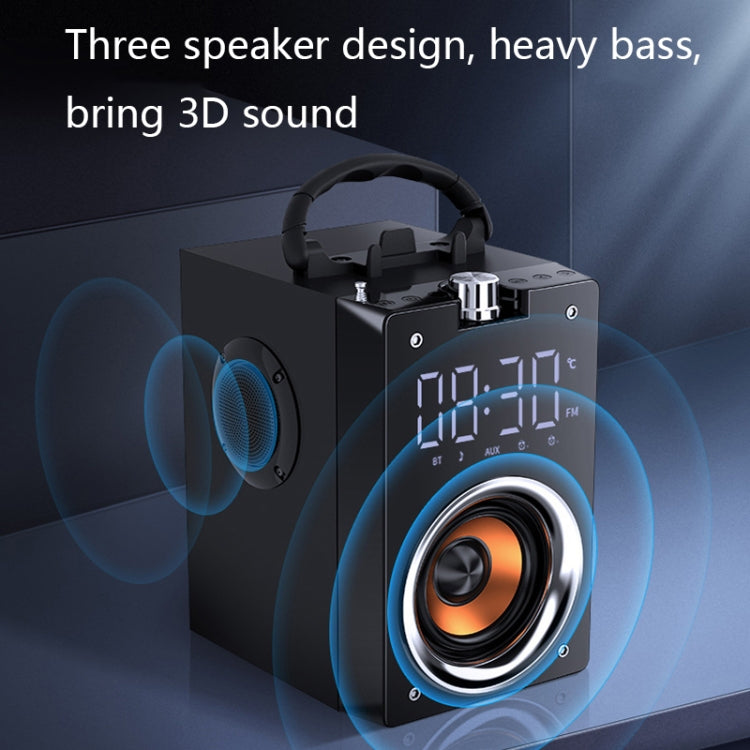 T3 Multifunctional Subwoofer Clock Bluetooth Speaker With Phone Stand Function(Black) - Desktop Speaker by PMC Jewellery | Online Shopping South Africa | PMC Jewellery