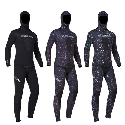 DIVE&SAIL 5mm Split Thick And Keep Warm Long Sleeves Hooded Diving Suit, Size: XL(Orange) - Athletic Wear by DIVE&SAIL | Online Shopping South Africa | PMC Jewellery