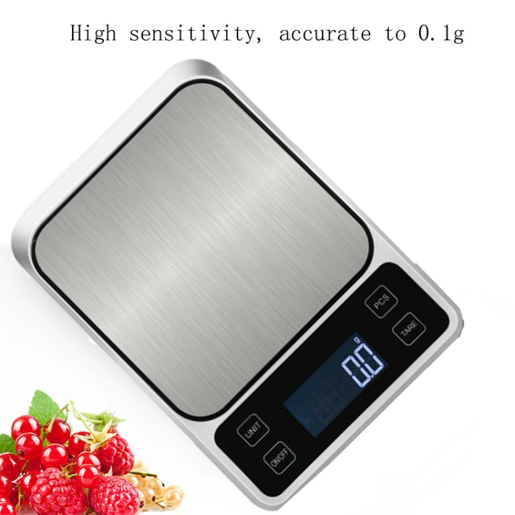 Stainless Steel Food Baking Scale Small Bench Scale Kitchen Electronic Scale English 5kg/0.1g - Kitchen Scales by PMC Jewellery | Online Shopping South Africa | PMC Jewellery