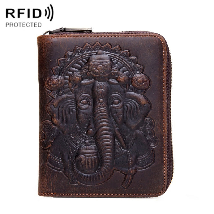 RFID Leather Organ Card Holder Large Capacity Passport Holder(Dark Coffee) - Antimagnetic RFID Package by PMC Jewellery | Online Shopping South Africa | PMC Jewellery | Buy Now Pay Later Mobicred