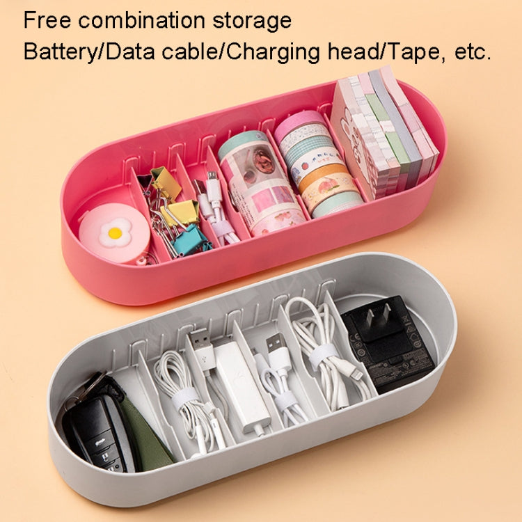 Household Battery Storage Box Data Cable Charger Storage Organizer Box, Color: Gray White Double Layer - Storage Boxes by PMC TechLife | Online Shopping South Africa | PMC TechLife