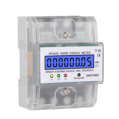 SINOTIMER Three-Phase Backlight Display Electricity Meter 5-100A 400V(DDS024T Transparent Shell) - Current & Voltage Tester by SINOTIMER | Online Shopping South Africa | PMC Jewellery | Buy Now Pay Later Mobicred