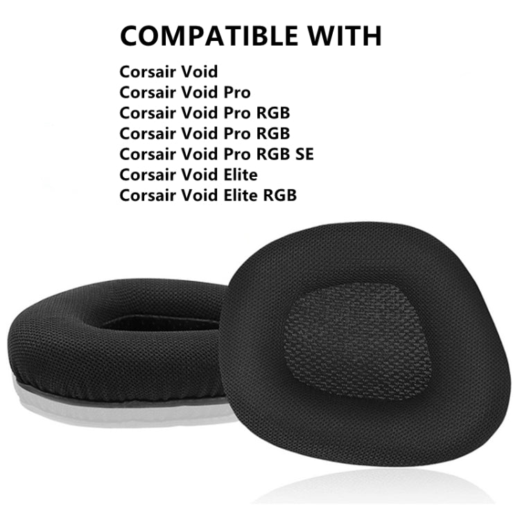 2 PCS Replacement Earpads for Corsair Void Pro Elite,Style: Black Protein Leather - Earmuff & Pad by PMC TechLife | Online Shopping South Africa | PMC TechLife