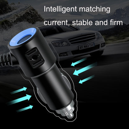 2 PCS Dual USB + Type-C / USB-C 3 Hole Cigar Socket Car Charger, Style: Fast Charge Version(Black) - Car Charger by PMC Jewellery | Online Shopping South Africa | PMC Jewellery