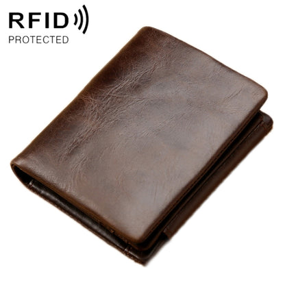 TP-191 RFID Multifunctional Tri-Fold Retro Men Genuine Leather Wallet(Coffee) - Antimagnetic RFID Package by PMC Jewellery | Online Shopping South Africa | PMC Jewellery | Buy Now Pay Later Mobicred