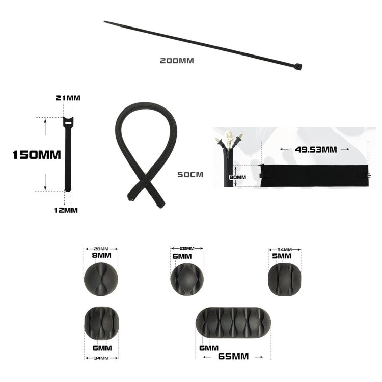 Network Pipe:126 In 1 Desktop Data Cable Organizer Storage Winder Combination Set - Cable Organizer by PMC TechLife | Online Shopping South Africa | PMC TechLife