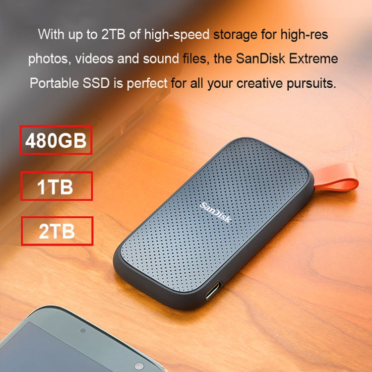 SanDisk E30 High Speed Compact USB3.2 Mobile SSD Solid State Drive, Capacity: 1TB - External Solid State Drives by SanDisk | Online Shopping South Africa | PMC Jewellery | Buy Now Pay Later Mobicred