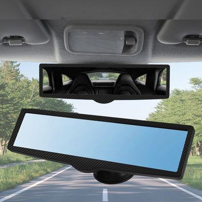 CZC-255 Car Glue Injection Suction Cup Carbon Fiber Rearview Mirror(Blue Mirror) - Interior Mirrors by PMC Jewellery | Online Shopping South Africa | PMC Jewellery