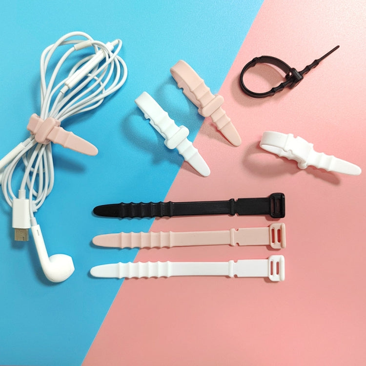 3 Sets 20pcs/Set  Fishbone Silicone Cable Tie Cable Organizer Winder, Color: White - Cable Organizer by PMC TechLife | Online Shopping South Africa | PMC TechLife | Buy Now Pay Later Mobicred