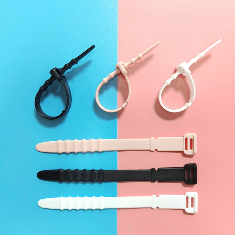 3 Sets 20pcs/Set  Fishbone Silicone Cable Tie Cable Organizer Winder, Color: White - Cable Organizer by PMC TechLife | Online Shopping South Africa | PMC TechLife | Buy Now Pay Later Mobicred