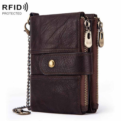 BP804 RFID Anti-Theft Wallet Multi-Function Buckle Zipper Retro Leisure Coin Purse(Brown) - Antimagnetic RFID Package by PMC Jewellery | Online Shopping South Africa | PMC Jewellery | Buy Now Pay Later Mobicred