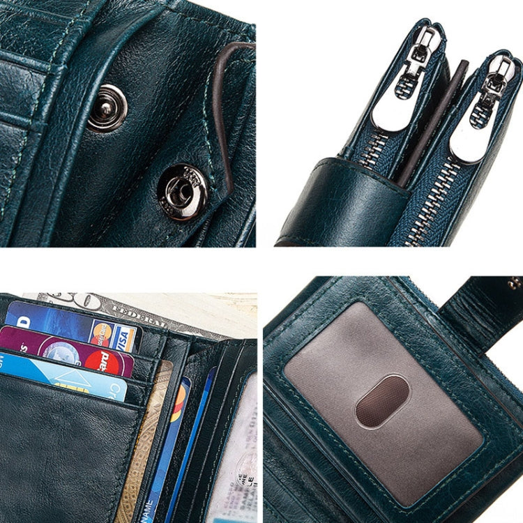 BP804 RFID Anti-Theft Wallet Multi-Function Buckle Zipper Retro Leisure Coin Purse(Brown) - Antimagnetic RFID Package by PMC Jewellery | Online Shopping South Africa | PMC Jewellery | Buy Now Pay Later Mobicred