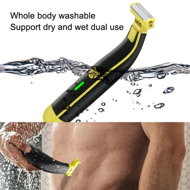 Electric Razor Portable USB Rechargeable Men Shaver(Yellow Black) - Electric Shavers by PMC TechLife | Online Shopping South Africa | PMC TechLife