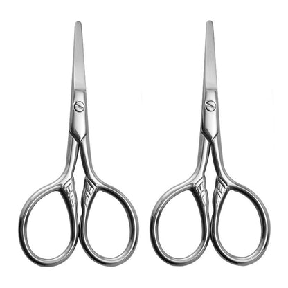 2 PCS Beard Scissors Cosmetic Small Scissors Makeup Small Tools(Round Head) - Tools by PMC Jewellery | Online Shopping South Africa | PMC Jewellery