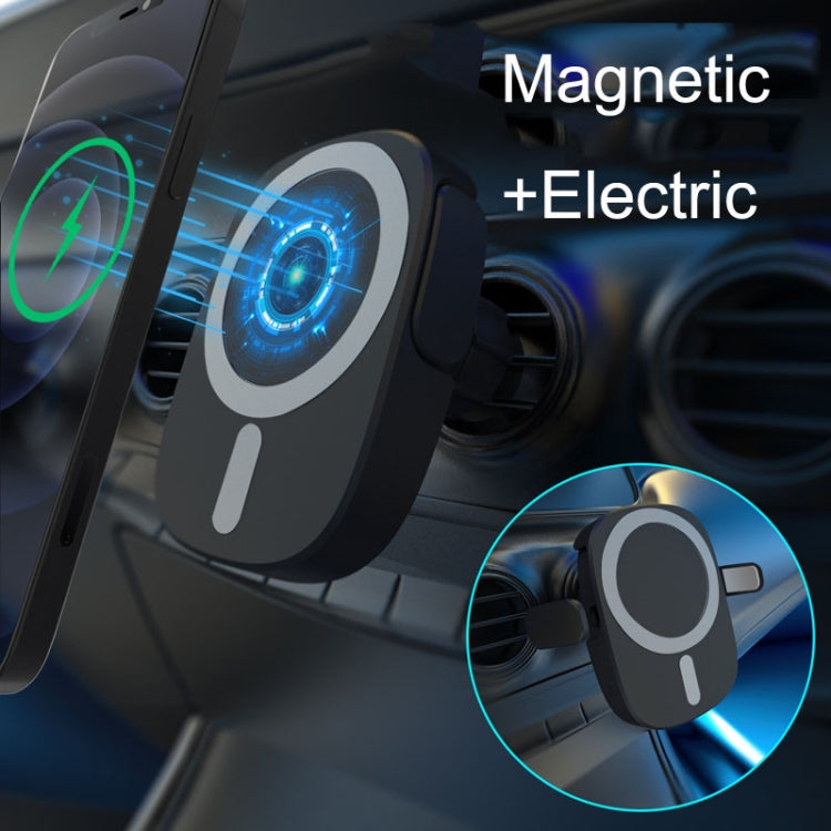 15W Intelligent Car Magnetic Wireless Charging Stand For IPhone 12 / 13 Series (Black) - Wireless Charger Holders by PMC Jewellery | Online Shopping South Africa | PMC Jewellery