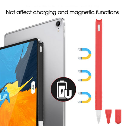 2 PCS Cartoon Touch Silicone Pen Case For Apple Pencil 2(Black) - Pencil Accessories by PMC Jewellery | Online Shopping South Africa | PMC Jewellery