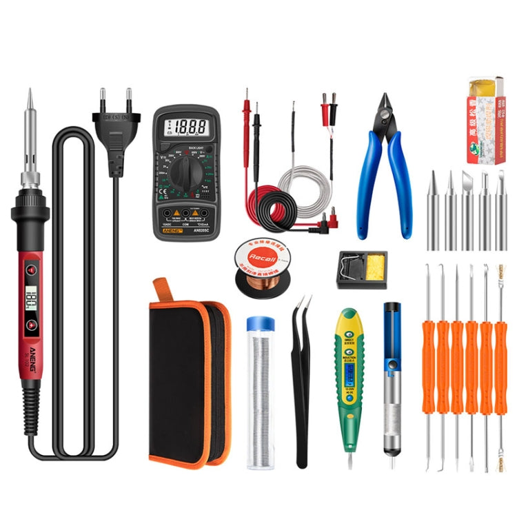 ANENG SL102 24pcs/set Digital Thermostat Household Constant Temperature Soldering Iron Set 60W Internal Heat Welding Tool Kit(EU Plug) - Electric Soldering Iron by ANENG | Online Shopping South Africa | PMC Jewellery | Buy Now Pay Later Mobicred