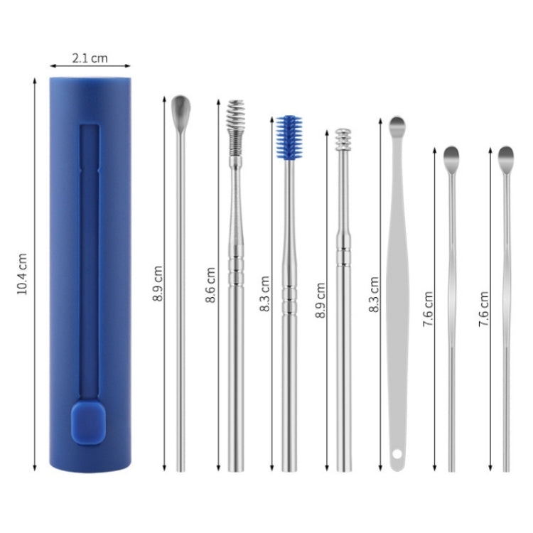2 Packs Push-Pull Cylinder Storage Ear Scoop Set, Specification: 7 PCS/Set Orange - Ear Care Tools by PMC TechLife | Online Shopping South Africa | PMC TechLife | Buy Now Pay Later Mobicred