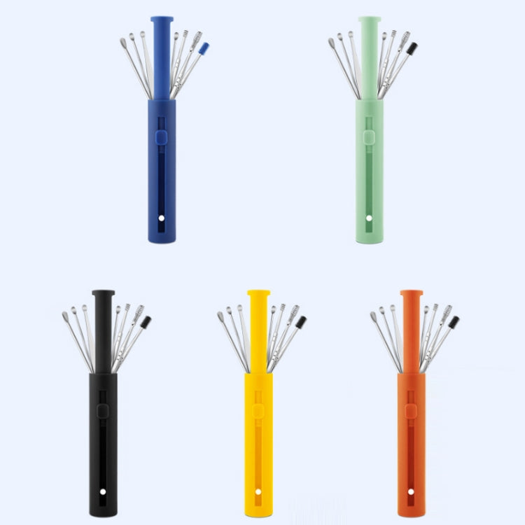2 Packs Push-Pull Cylinder Storage Ear Scoop Set, Specification: 7 PCS/Set Green - Ear Care Tools by PMC TechLife | Online Shopping South Africa | PMC TechLife | Buy Now Pay Later Mobicred