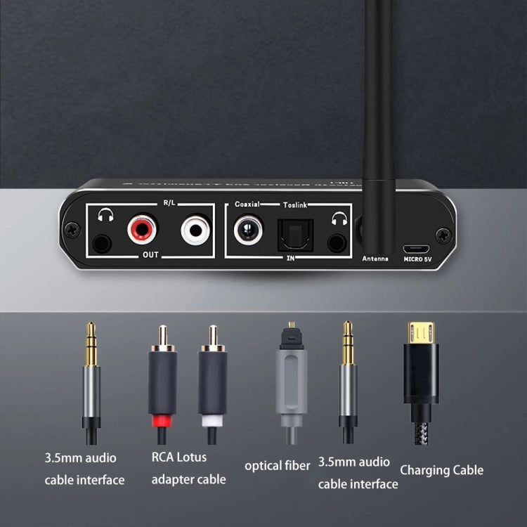 D09 2 In 1 AUX Wireless Bluetooth Receiver RCA Fiber Coaxial Bluetooth Transmitter - Audio Receiver Transmitter by PMC Jewellery | Online Shopping South Africa | PMC Jewellery