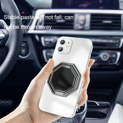 Metal Ring Buckle Live Rotating Magnetic Suction Car Desktop Tablet Folding Phone Bracket(Silver) - Desktop Holder by PMC Jewellery | Online Shopping South Africa | PMC Jewellery