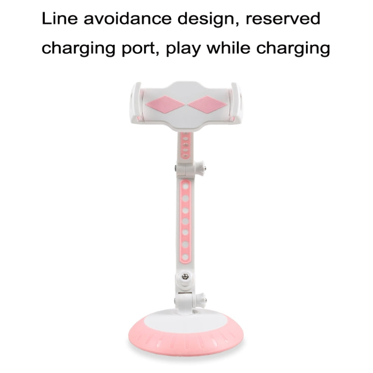 CJ-010 Rotating Desktop Tablet Bracket Foldable Online Learning Support Bracket(Pink White) - Desktop Holder by PMC Jewellery | Online Shopping South Africa | PMC Jewellery