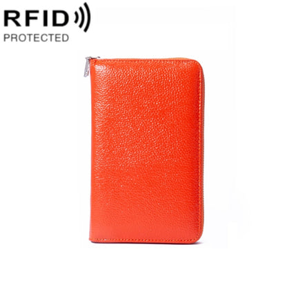 1659 RFID Anti-magnetic Anti-theft Passport Bag Document Bag Wallet(Orange) - Antimagnetic RFID Package by PMC Jewellery | Online Shopping South Africa | PMC Jewellery | Buy Now Pay Later Mobicred