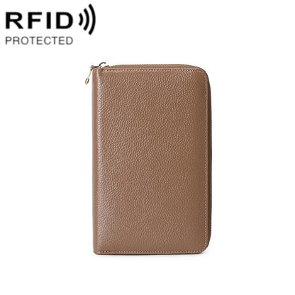 1659 RFID Anti-magnetic Anti-theft Passport Bag Document Bag Wallet(Coffee) - Antimagnetic RFID Package by PMC Jewellery | Online Shopping South Africa | PMC Jewellery | Buy Now Pay Later Mobicred