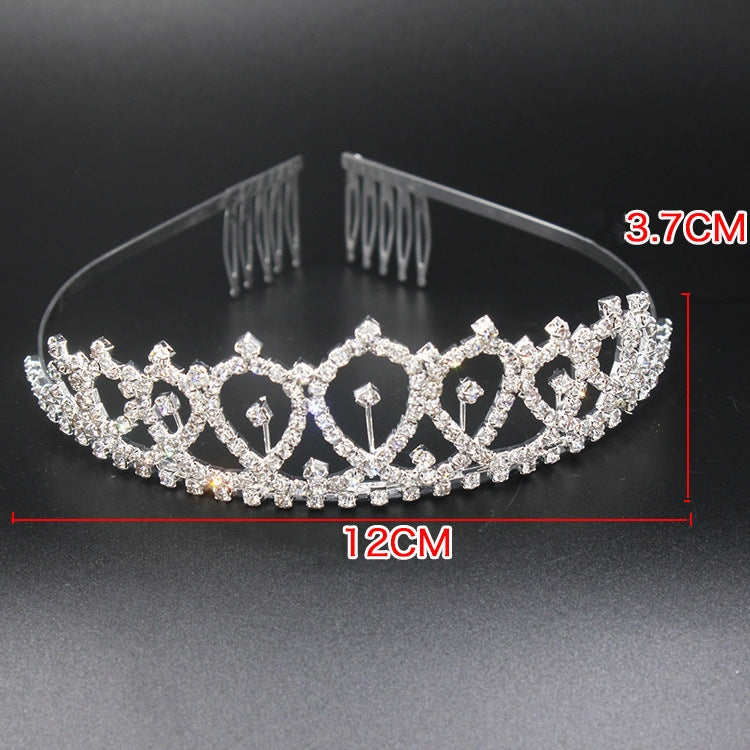 WM-02 Crystal Diamond Birthday Party Wedding Updo Crown, Color: Gold Queen - Head Bands by PMC Jewellery | Online Shopping South Africa | PMC Jewellery