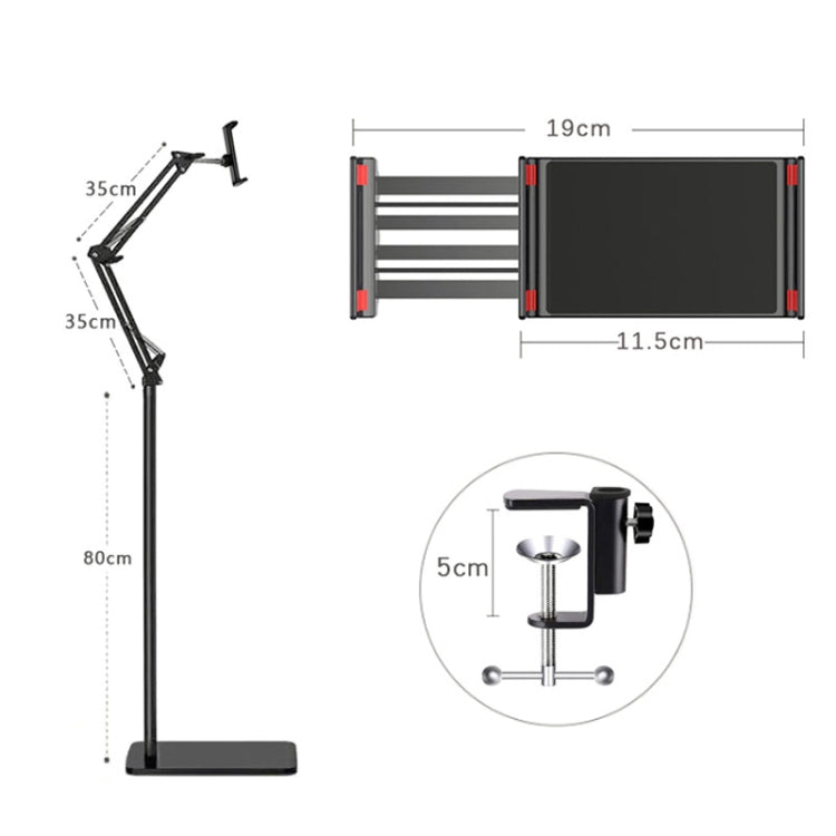 155cm Live Broadcast Bedside Cantilever Floor Bracket Desktop Floor Model (Black) - Lazy Bracket by PMC Jewellery | Online Shopping South Africa | PMC Jewellery