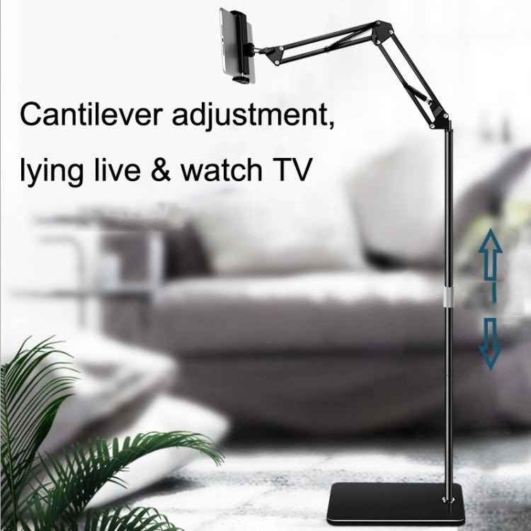 155cm Live Broadcast Bedside Cantilever Floor Bracket Phone Tablet Clip (White) - Lazy Bracket by PMC Jewellery | Online Shopping South Africa | PMC Jewellery