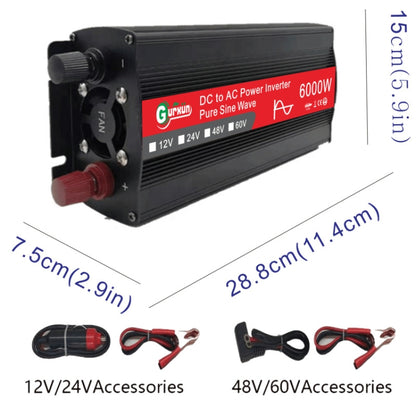 Gurxun 6000W High Power Sine Wave Inverter With Single Digital Display, Specification: 12V-220V - Pure Sine Wave by Gurxun | Online Shopping South Africa | PMC Jewellery | Buy Now Pay Later Mobicred