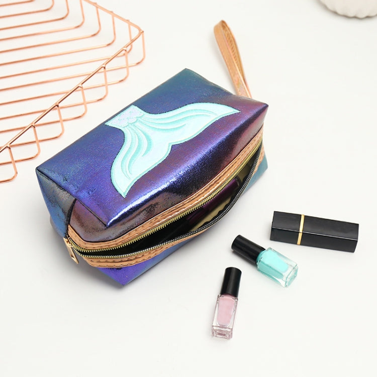 PU Laser Fishtail Portable Large Capacity Makeup Toiletries Bag(Lake Blue) - Storage Boxes by PMC Jewellery | Online Shopping South Africa | PMC Jewellery