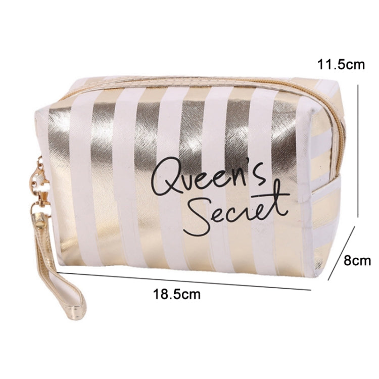 Multifunctional Striped PU Waterproof Cosmetic Toiletry Bag(Blue) - Storage Boxes by PMC Jewellery | Online Shopping South Africa | PMC Jewellery