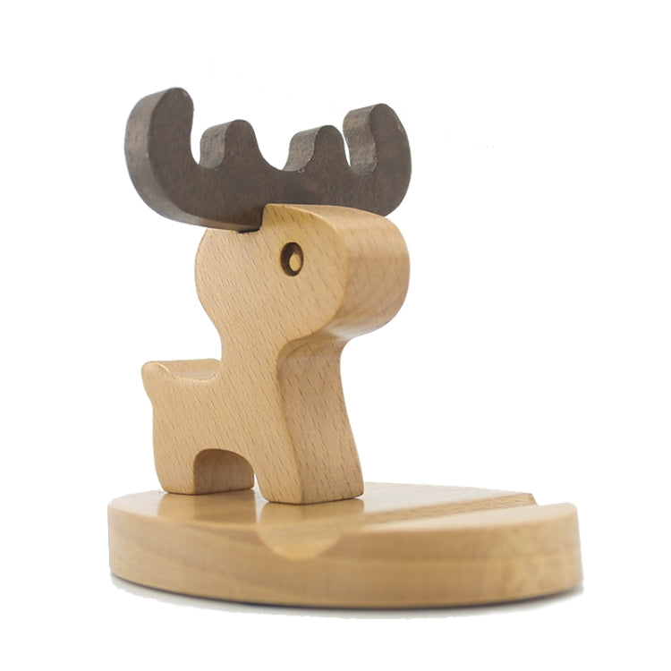 Wooden Mobile Phone Bracket Beech Lazy Mobile Phone Holder,Style: Little Deer With Antlers - Desktop Holder by PMC Jewellery | Online Shopping South Africa | PMC Jewellery